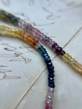 Faceted Rainbow Sapphire & Edison Champagne Pearl Sterling Silver Beaded Necklace