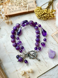 Charoite & Amethyst Sterling Silver Bracelet