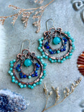 Amazonite & Blue Kyanite Copper Earrings