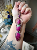 Star Ruby/ Ruby Fuchsite/ Faceted Rhodolite Garnet Copper Necklace