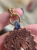 Rare Rare Dumortierite in Quartz & Moonstone Copper Necklace