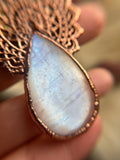 Rare Rare Dumortierite in Quartz & Moonstone Copper Necklace