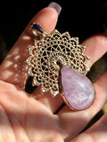 Kunzite & Amethyst Beaded Mandala Copper Necklace