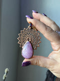 Kunzite & Amethyst Beaded Mandala Copper Necklace