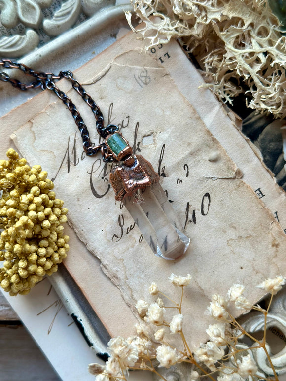 Arkansa Clear Quartz & Paprok Copper Necklace