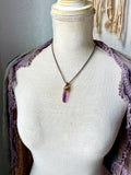 Vera Cruz Amethyst/ Peridot/ Pink Tourmaline Copper Necklace