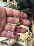 Vera Cruz Amethyst/ Peridot/ Pink Tourmaline Copper Necklace