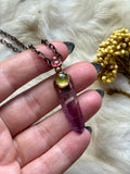 Vera Cruz Amethyst/ Peridot/ Pink Tourmaline Copper Necklace