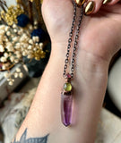 Vera Cruz Amethyst/ Peridot/ Pink Tourmaline Copper Necklace