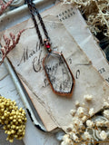 Black Rutile & Red Garnet Copper Necklace