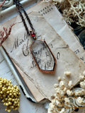 Black Rutile & Red Garnet Copper Necklace