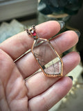 Black Rutile & Red Garnet Copper Necklace