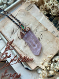 Raw Kunzite & Green Paprok Tourmaline Copper Necklace