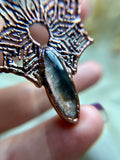 Rare Brookite In Quartz With Tibetan Quartz Mandala Copper Necklace