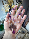 Amethyst Mandala Copper Necklace