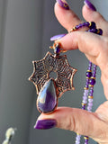 Amethyst Mandala Copper Necklace