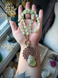 Prehnite & Paprok Tourmaline Copper Necklace