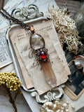 Golden Healer Enhydro Quartz/ amphibole Quartz/ Imperial Topaz/ Res Garnet Copper Necklace