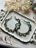 Ruby Zoisite Copper Earrings