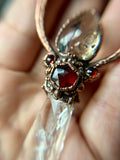 Faden Quartz/ Garnet/ Smoky Enhydro Copper Necklace