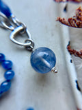 AA Blue Kyanite & Kyanite In Quartz Silk Knotted Beaded Necklace