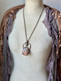 Purple Haze Sunstone, Black Sunstone/ Orange Sunstone Copper Necklace