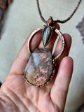 Purple Haze Sunstone, Black Sunstone/ Orange Sunstone Copper Necklace