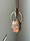 Purple Haze Sunstone, Black Sunstone/ Orange Sunstone Copper Necklace