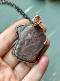 Purple Haze Sunstone/ Faceted Susntone Copper Necklace