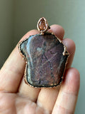 Purple Haze Sunstone/ Faceted Susntone Copper Necklace