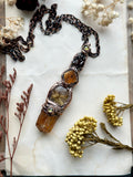 Imperal Topaz/ Rare Star Rutile/ Raw Hessonite Garnet/ Spene Copper Necklace