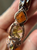 Imperal Topaz/ Rare Star Rutile/ Raw Hessonite Garnet/ Spene Copper Necklace