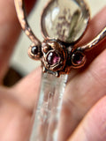 Shigar Valley Raw Aquamarine/ Pink Tourmaline, Green Tourmaline/ Garden Quartz With Tourmaline Copper Necklace