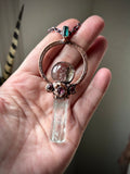 Shigar Valley Raw Aquamarine/ Pink Tourmaline, Green Tourmaline/ Garden Quartz With Tourmaline Copper Necklace