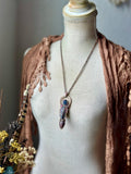 Garnet/ Faceted Iolite Sunstone/ Purple Haze Sunstone/ Iolite Sunstone Cabochon Copper Necklace