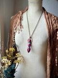 Star Ruby/ Ruby Fuchsite/ Faceted Rhodolite Garnet Copper Necklace