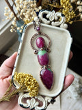 Star Ruby/ Ruby Fuchsite/ Faceted Rhodolite Garnet Copper Necklace