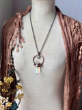 Angel Aura/ Amethyst/ Rainbow Moonstone Copper Necklace