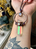 Angel Aura/ Amethyst/ Rainbow Moonstone Copper Necklace