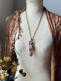 Raw Purple Haze Sunstone/ Faceted Sunstone Copper Necklace