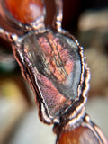 Raw Purple Haze Sunstone/ Faceted Sunstone Copper Necklace