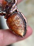 Raw Purple Haze Sunstone/ Faceted Sunstone Copper Necklace