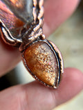 Raw Purple Haze Sunstone/ Faceted Sunstone Copper Necklace