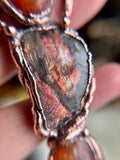 Raw Purple Haze Sunstone/ Faceted Sunstone Copper Necklace