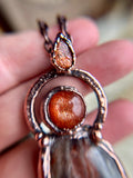 Raw Purple Haze Sunstone/ Faceted Sunstone Copper Necklace