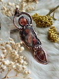 Raw Purple Haze Sunstone/ Faceted Sunstone Copper Necklace