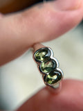 Triple Faceted Moldavite Sterling Silver Ring Size 8