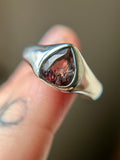 Faceted Super 7 Sterling Silver Ring Size 7.25