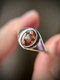 Faceted Oregon Sunstone Sterling Silver Ring Size 8