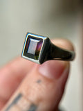 Brazilian Watermelon Tourmaline Sterling Silver Ring Size 7.5